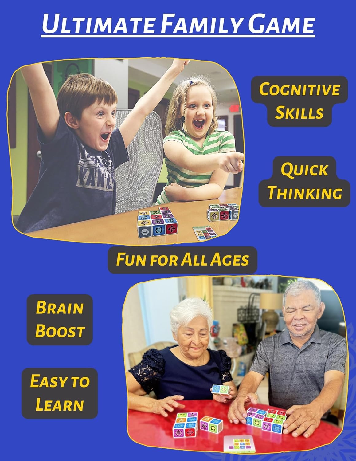 Pattern Matching Board Game for Children & Adults, Family Party Board Games, Block Puzzle Games for Kids Ages 3+, Play Solo or Multiple Players, Pattern Recognition, Perfect Christmas & Birthday Gift - Image 3