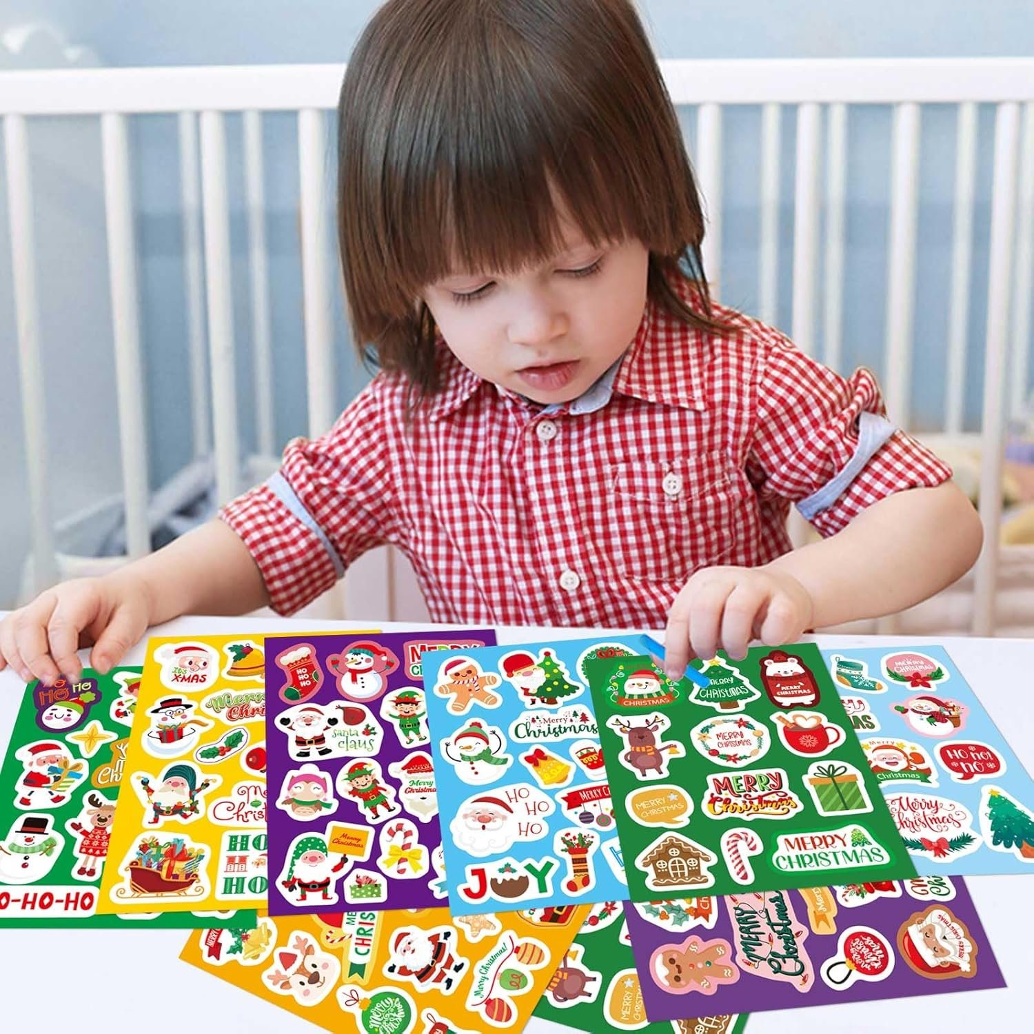 16 Sheets Christmas Stickers for Kids, Merry Christmas Theme Stickers Non-Repeating, Xmas Winter Holiday Party Stickers, Christmas Goodie Bag Fillers Christmas Party Favors Decorations - Image 5