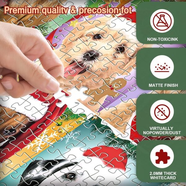Advent Calendar 2024 Christmas Jigsaw Puzzles, Christmas Dogs Jigsaw Puzzles 1008 Pieces Puzzle 24 Days Christmas Countdown Calendar Family Game Christmas Gifts for Kids Teens Adults - Image 3