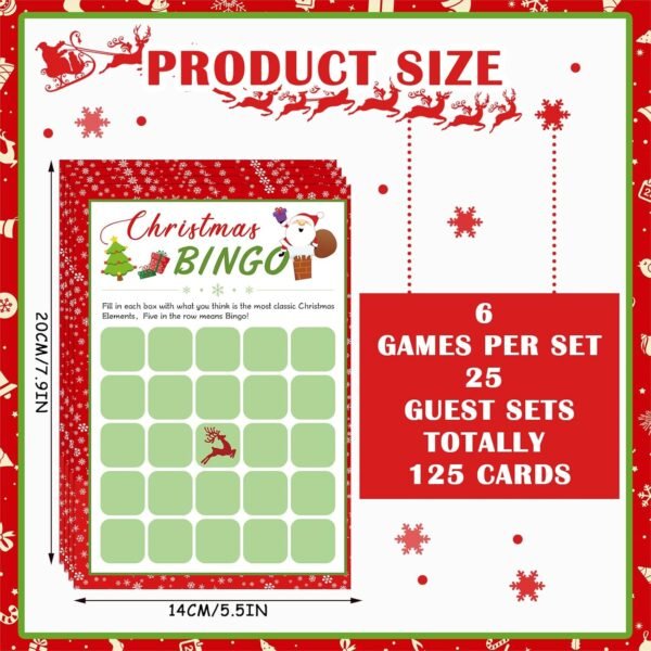 150 Sheets Christmas Bingo Game Xmas Holiday Winter Party Supplies Favors Word Scramble Games Word Search Game Funny Christmas Party Game Set for Classroom Prizes, 6 Styles - Image 3