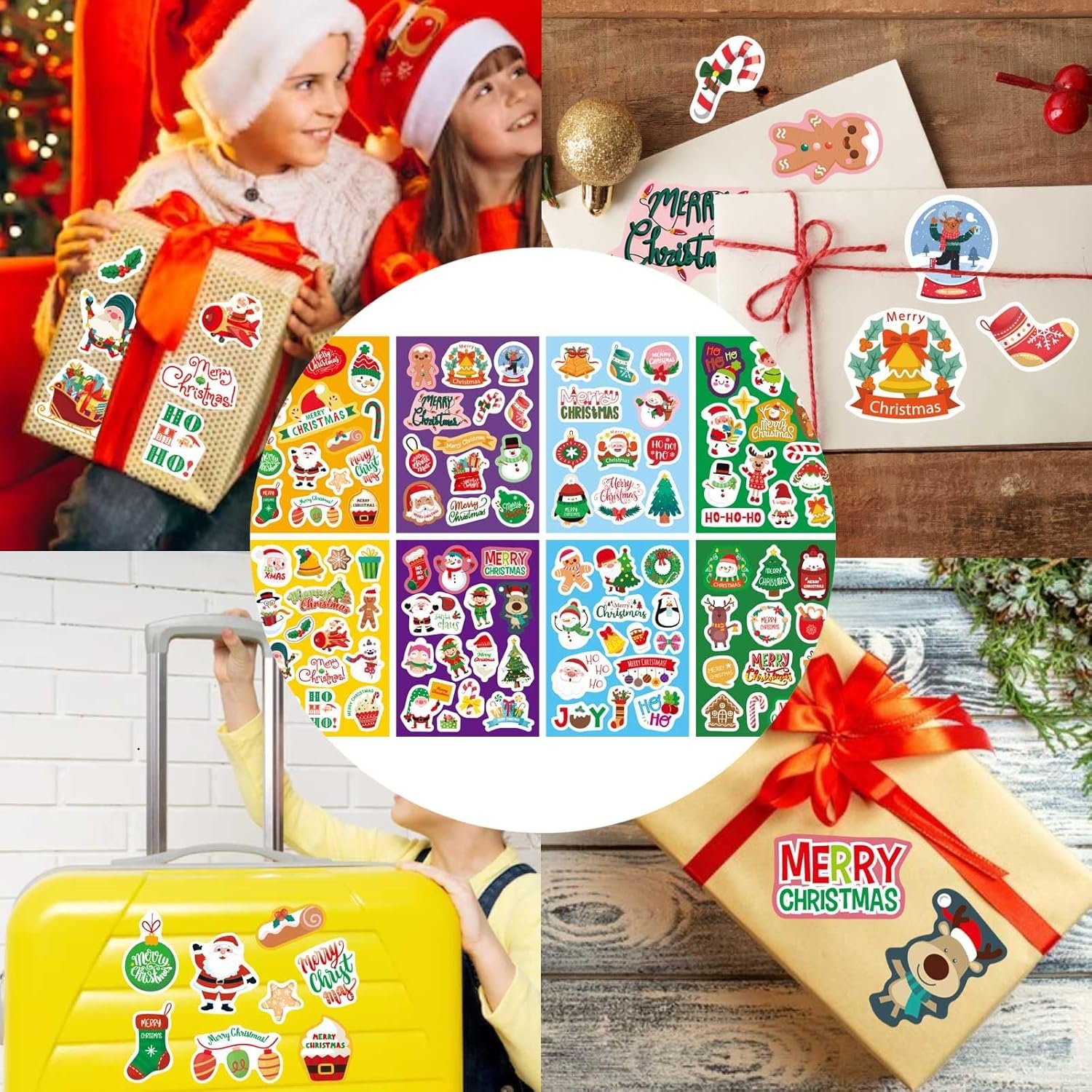 16 Sheets Christmas Stickers for Kids, Merry Christmas Theme Stickers Non-Repeating, Xmas Winter Holiday Party Stickers, Christmas Goodie Bag Fillers Christmas Party Favors Decorations - Image 6