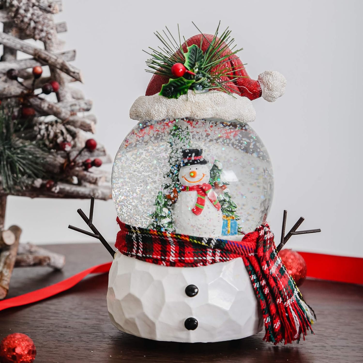 100mm Christmas Snow Globe, Glitter Music Water Snowball, Snowman, Santa Claus, Music Box, Christmas Decoration, Xmas Decor for Holiday (Cute Snowman) - Image 4
