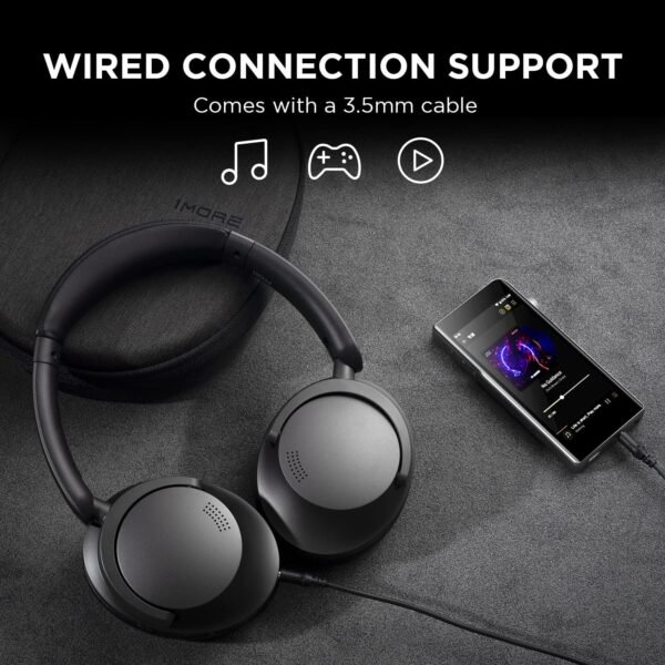 1MORE SonoFlow Active Noise Cancelling Headphones, Bluetooth Headphones with LDAC for Hi-Res Wireless Audio, 70H Playtime, Clear Calls, Preset EQ Via App, Black - Image 7