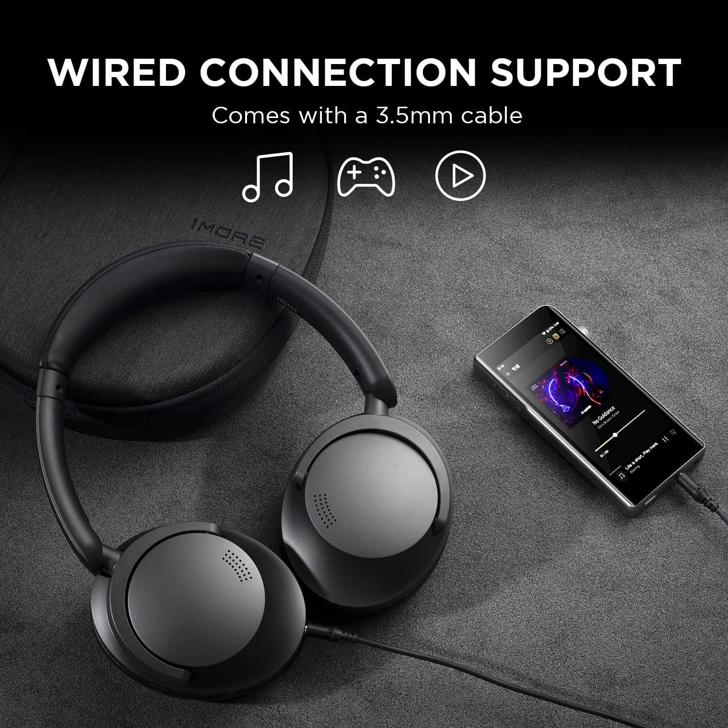 1MORE SonoFlow Active Noise Cancelling Headphones, Bluetooth Headphones with LDAC for Hi-Res Wireless Audio, 70H Playtime, Clear Calls, Preset EQ Via App, Black - Image 7