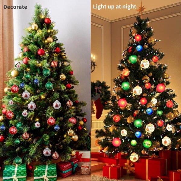 Christmas Ball Ornament Lights,28ft 25 Bulbs Christmas Tree Lights, Indoor Christmas String Lights,Plug in Expandable Wire Lights for Christmas Holiday Party - Image 4