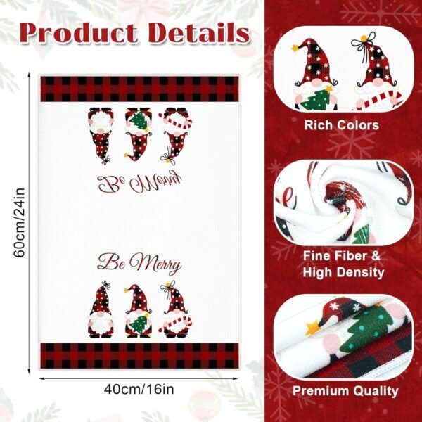 Amandir Set of 6 Red Black Christmas Kitchen Towels Buffalo Plaid 24 x 16 Inch Dish Towels Winter Snowman Truck Tea Towels Christmas Hand Towels for Holiday Xmas Housewarming Gift Farmhouse Home - Image 4
