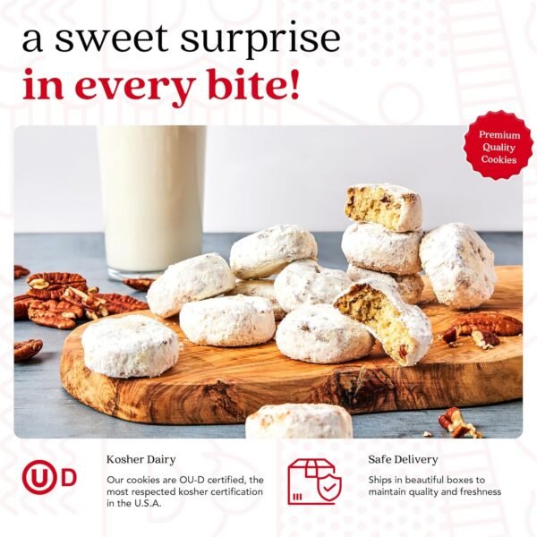 David's Cookies Gourmet Butter Pecan Meltaway Round Tin with Crunchy Pecans and Powdered Sugar, All-Natural Ingredients, Kosher, Ideal Present for Special Occasions, 64 Oz (2 Pack) - Image 5