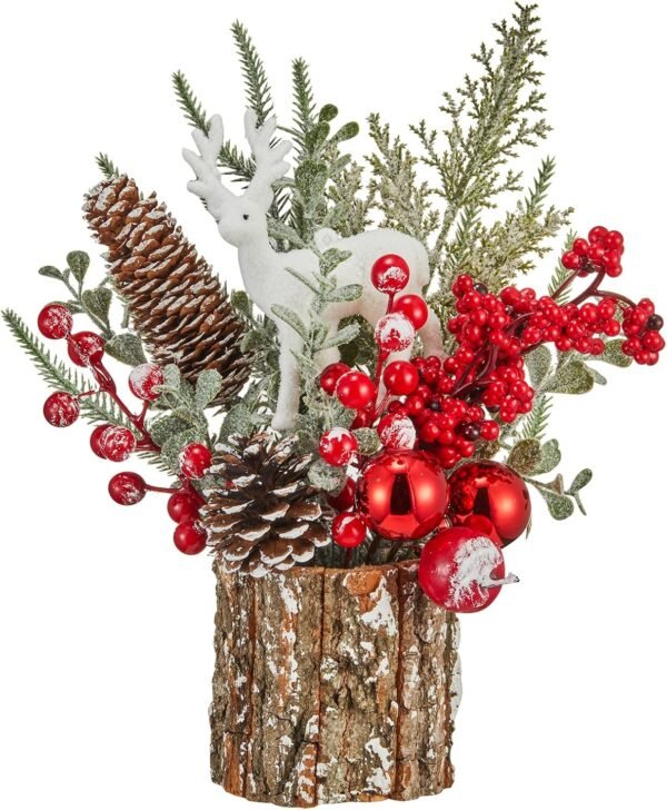 Xmas Decor Small Christmas Tree with Lights - Artificial Tabletop Lighted Mini Christmas Tree with Christmas Ornaments Gnomes Indoor for Office Desk Home Decorations - Image 6