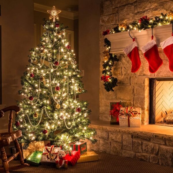 Minetom Clear Christmas Lights Set 100 Count 25 Feet Incandescent Bulb Mini String Lights for Indoor Christmas Tree Garland Birthday Wedding Party Festival Decoration, White Wire - Image 9