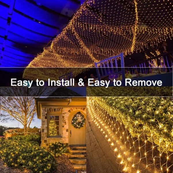 20Ft x 13Ft Net Lights Outdoor Mesh Lights Plug in, 720 LED Net Lights IP68 Fully Waterproof for Party Garden Backyard Wall Bush Christmas Decor (Warm White) - Image 4