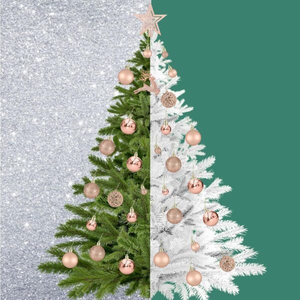 102PCS Assorted Rose Gold Christmas Ornaments, Christmas Balls Ornaments,Xmas Tree Ornaments,Plastic Shatterproof Christmas Ornaments,Christmas Tree Decorations Set - Image 6