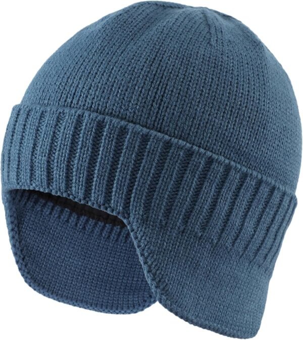 Home Prefer Mens Winter Hat Knit Earflap Hat Stocking Caps with Ears Beanie Hat - Image 2
