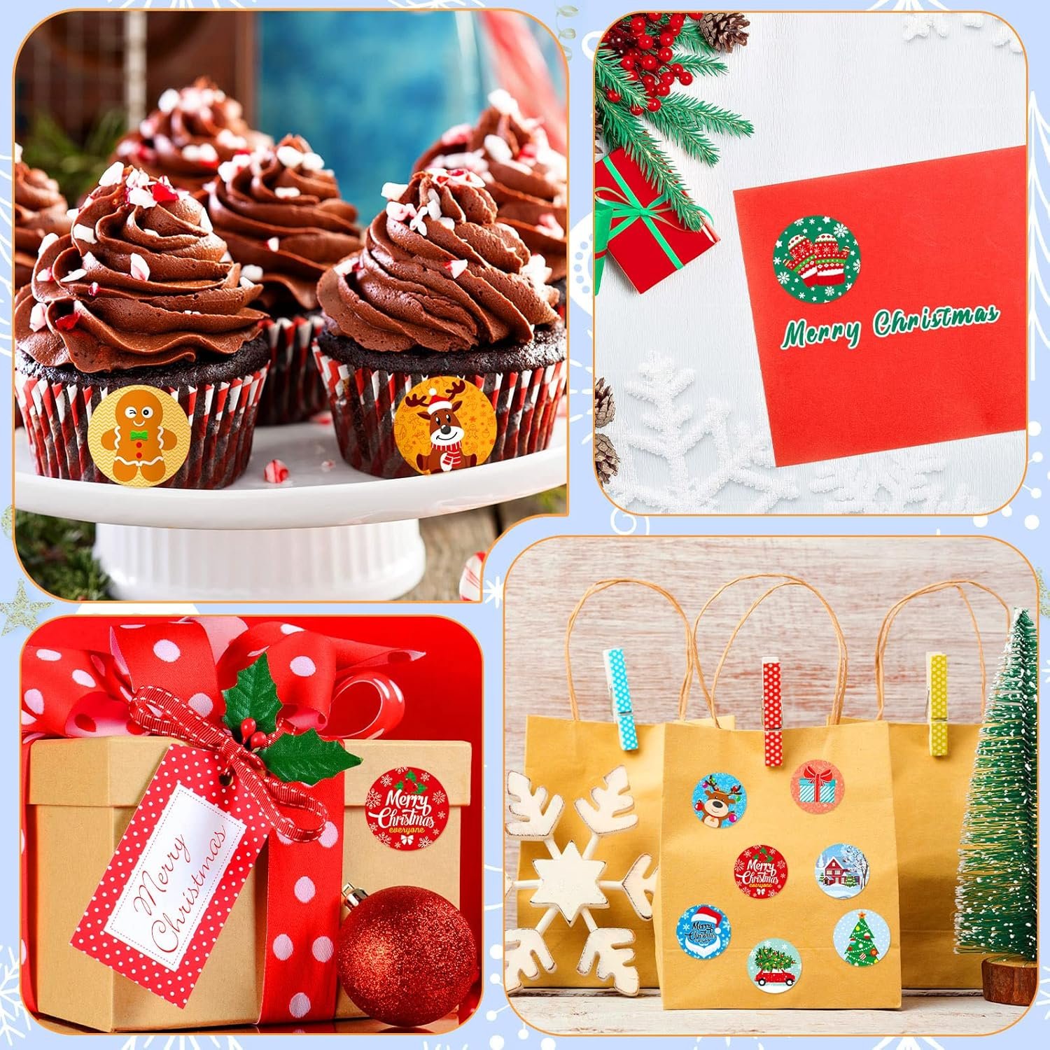 1000 Pieces Christmas Roll Stickers 1 Inch Winter Holiday Envelope Stickers Round Xmas Label Tag Seal Sticker for Christmas Party Supplies, Book, Cards, Water Bottles Decor - Image 4