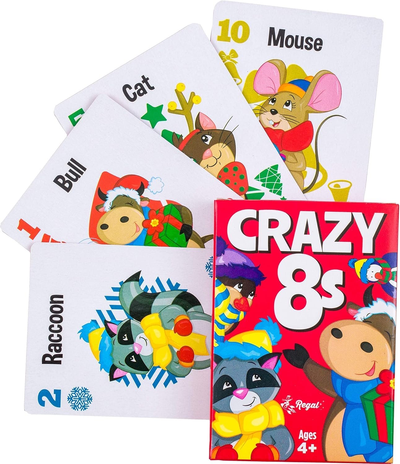 Regal Games Card Games for Kids - Go Fish, Crazy 8's, Old Maid, Slap Jack, Monster Memory Match, Snowball Fight - Holiday-Themed, Simple & Fun Classic Family Table Games - Games May Vary (6 Set) - Image 8
