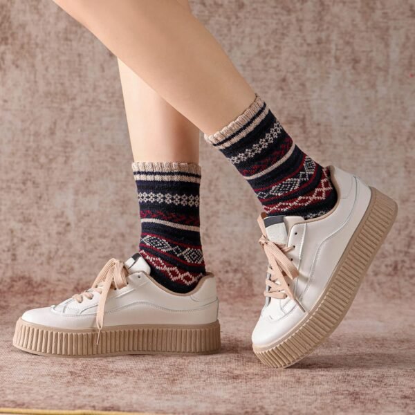 Trifabricy Wool Socks - Vintage Winter Warm Wool Socks for Women, Soft Cozy Socks, Thick Knit Boots Socks Gifts for Women Men - Image 9