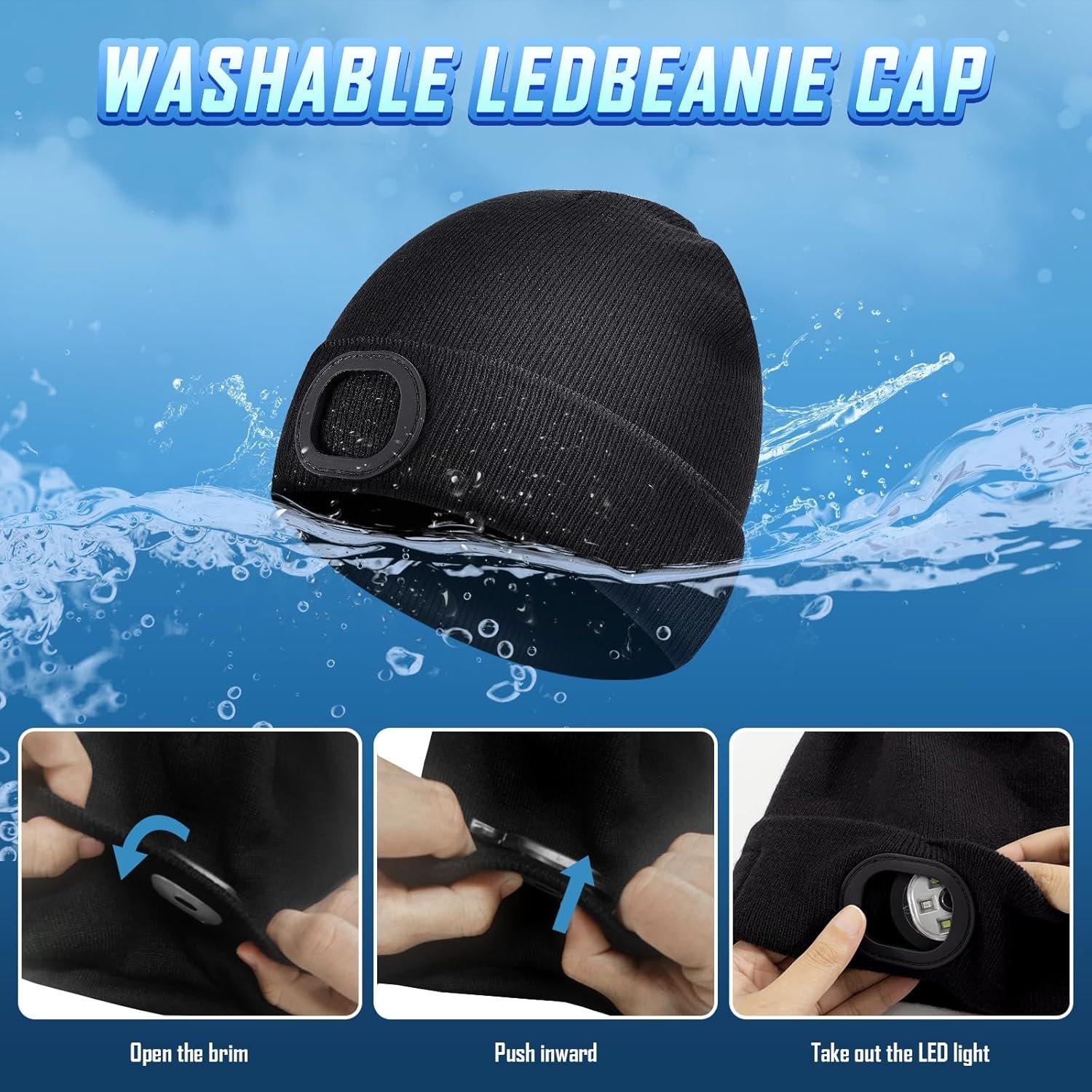 Stocking Stuffers for Adults Men Him, Led Beanie Hats for Men, Gifts for Men Dad Him, White Elephant Gifts for Adults, Mens Gifts for Christmas, Who Want Nothing, Cool Gadgets Stuff Tools for Men - Image 4