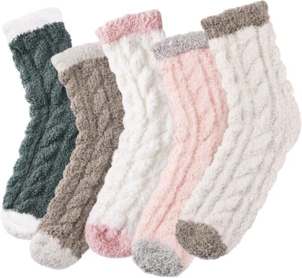 Fuzzy Socks for Women - 5 Pairs Fuzzy Socks Fluffy Socks Cozy Winter Socks for Women Soft Socks Warm Socks Slipper Socks - Image 2