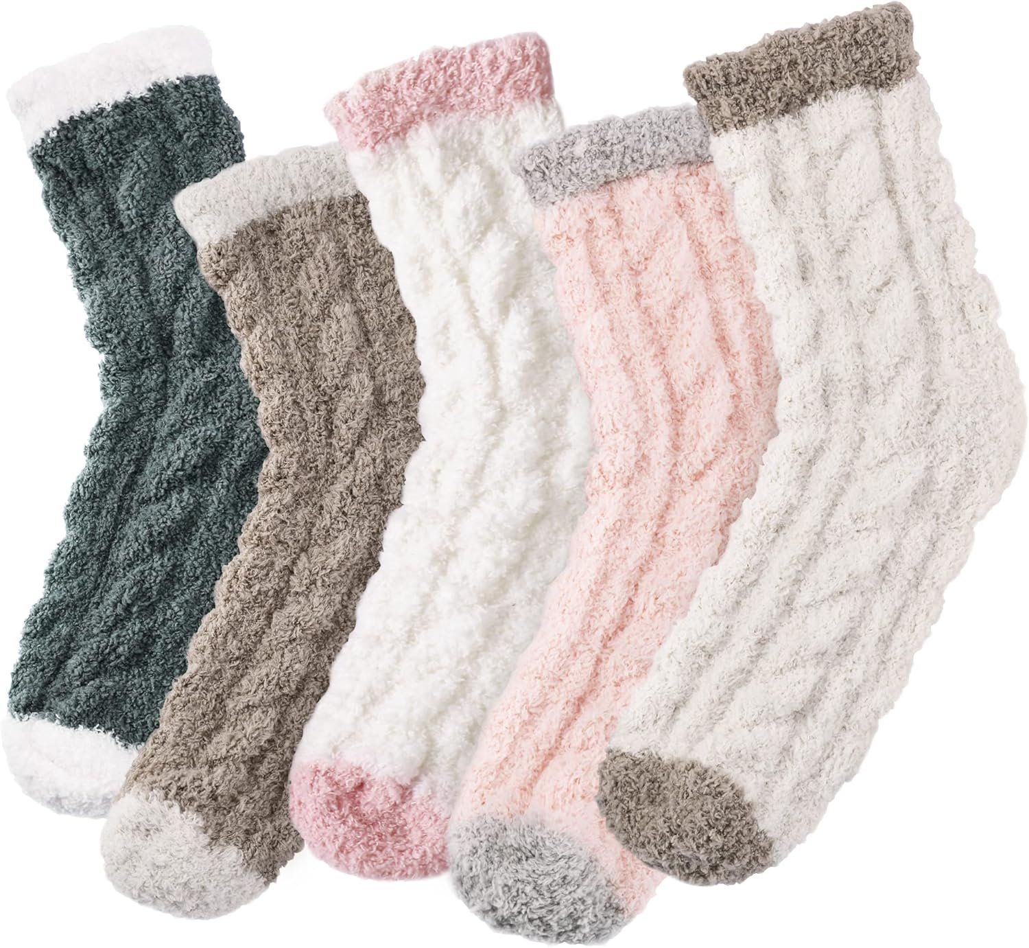Fuzzy Socks for Women - 5 Pairs Fuzzy Socks Fluffy Socks Cozy Winter Socks for Women Soft Socks Warm Socks Slipper Socks - Image 2