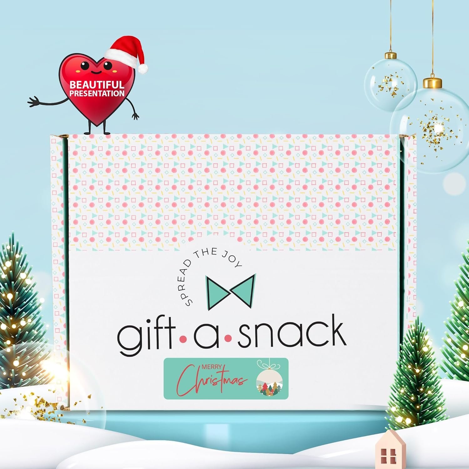 Gift A Snack - Christmas Candy Stocking Stuffers, Pre-filled Holiday Snack Box Care Package + Greeting Card (45 Count) Xmas Stocking Stuffers Sweet Treats Gift Basket, Candies Chips - Image 7