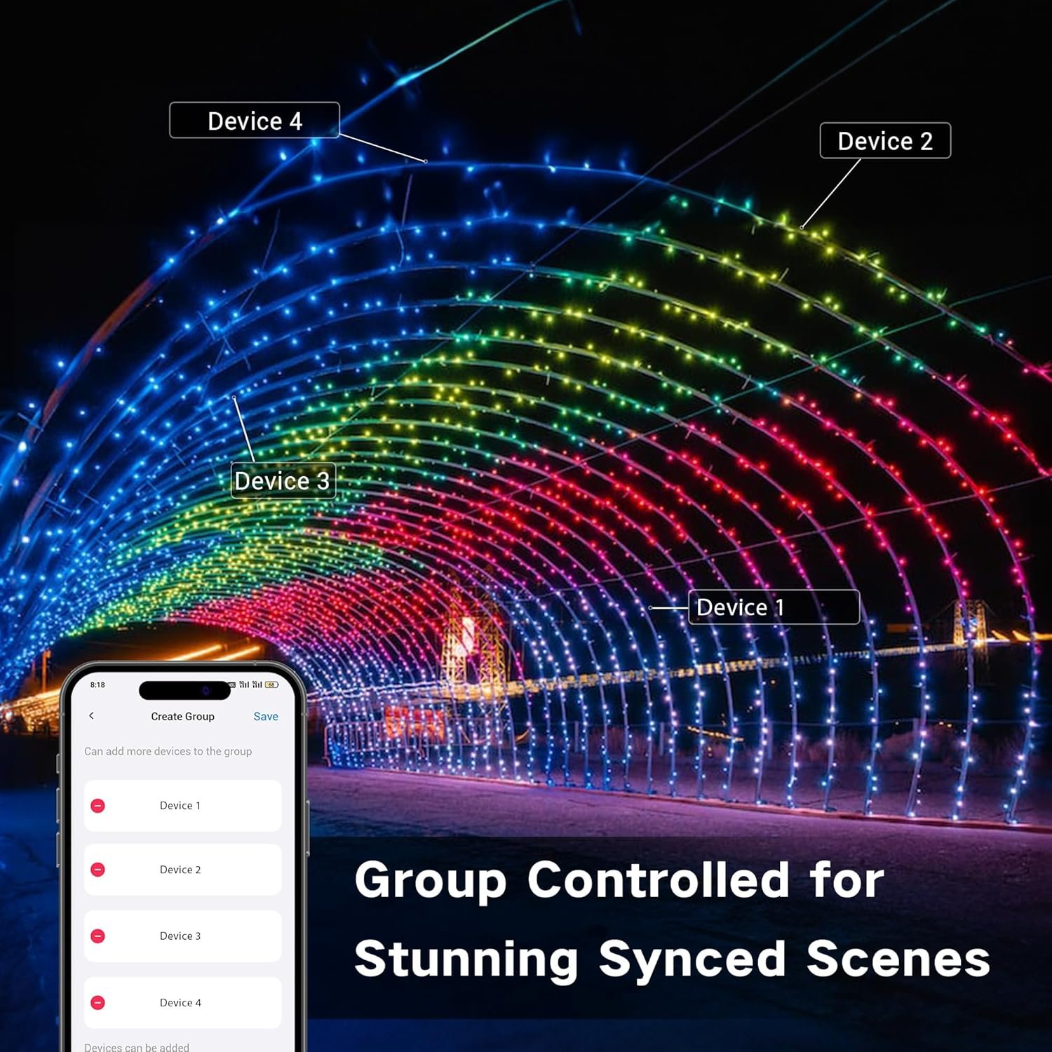 Brizled Pro Smart Christmas Lights, 66ft 200 LED WiFi Christmas Tree Lights, App Controlled RGB Color Changing Xmas Lights String Works with Alexa & Google Home for Holiday Xmas Party Indoor Outdoor - Image 8