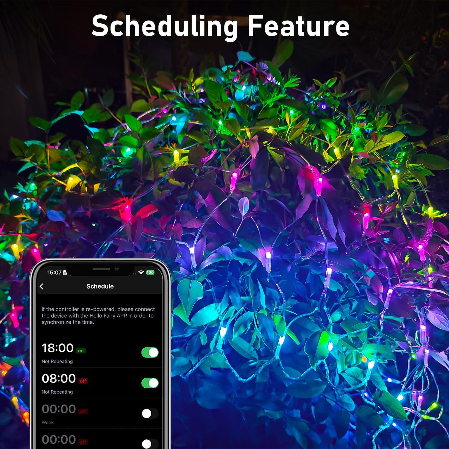 Smart Net Lights Outdoor APP Programmable, 3 Pack 150 LEDs 4 x 6 ft Christmas Net Lights for Bush, 58 Modes Dimmable Connectable RGB Mesh Lights for Xmas Bushes Diwali Decorations for Home Schedule - Image 7