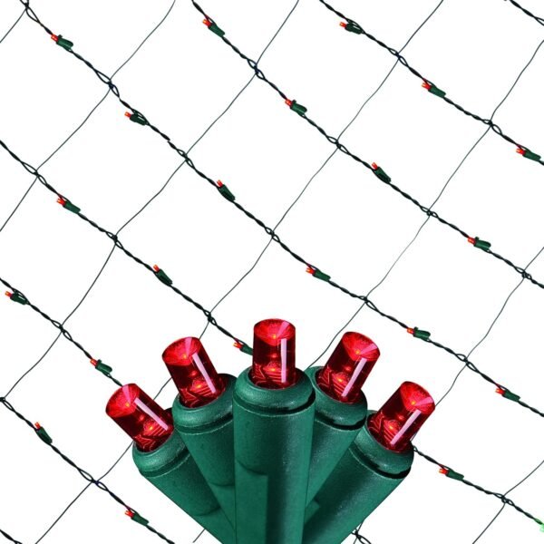 Tupkee Christmas Light Net – 150 LED Red Mesh Lights - 4 ft x 6 ft – Outdoor/Indoor – Net Lights for Bushes, Hedges or Trees - Image 4