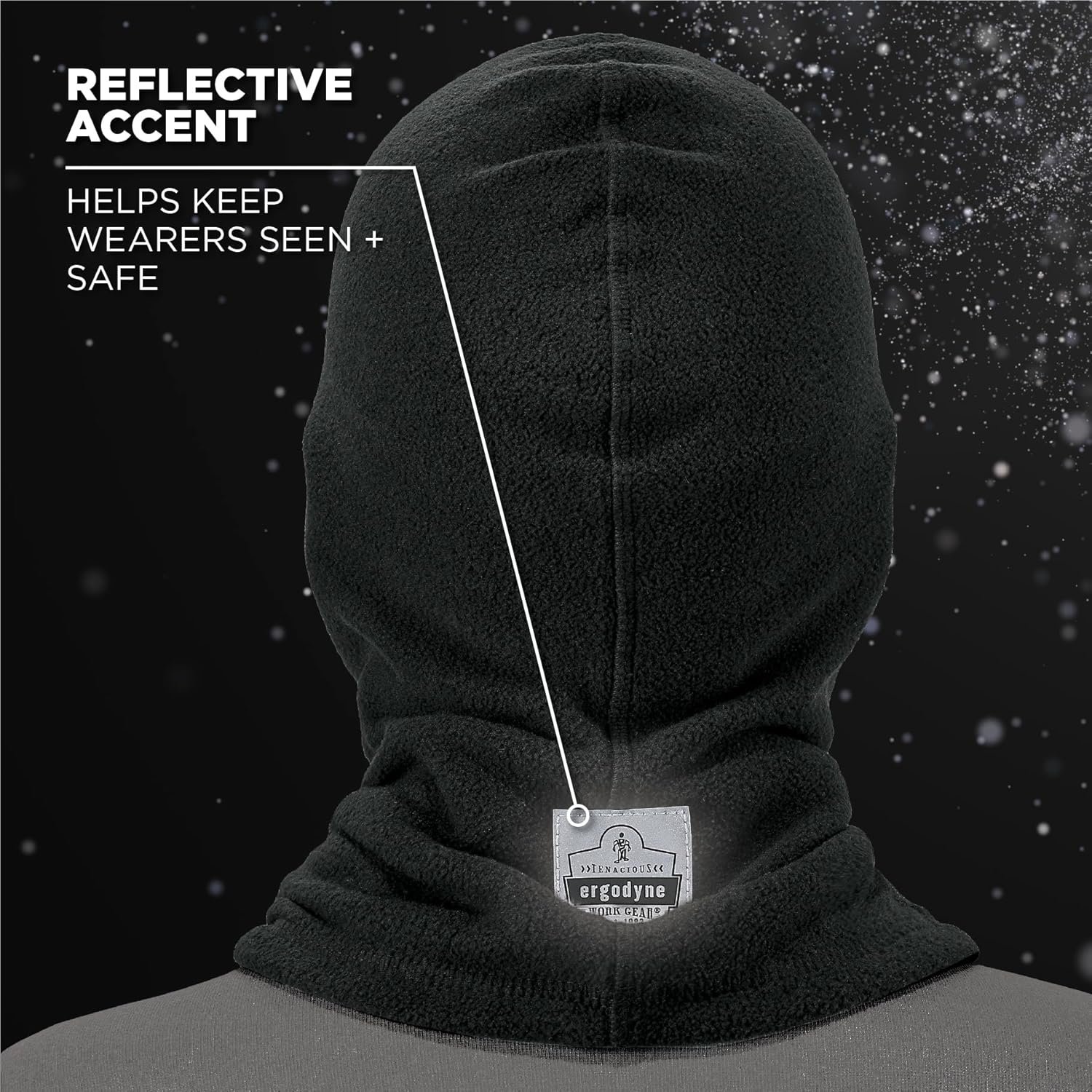 Balaclava, Winter Face Mask, Thermal Black Fleece, Ergodyne N-Ferno 6821 - Image 6