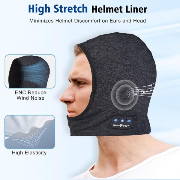 MUSICOZY Balaclava Ski Mask with Bluetooth 5.4 Headphones, Winter Thermal Face Mask, Windproof Neck Warmer for Outdoor Sports - Image 4