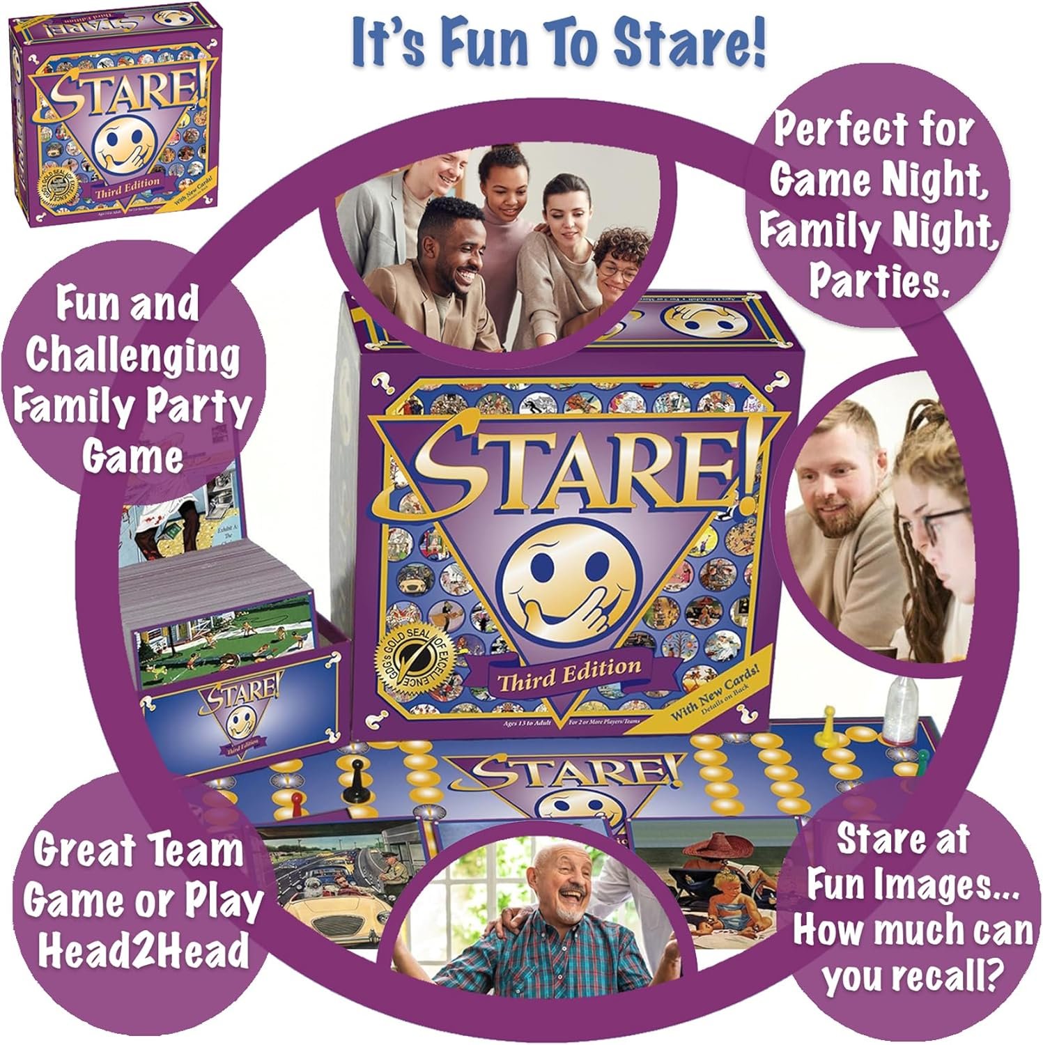 Stare - Engaging Game of Visual Recall Where Fun Image Cards Challenge Players' Minds – Classic for Adult & Family Game Night - Image 3