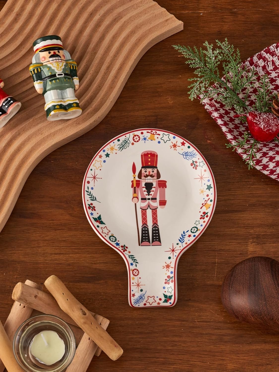 Bico Christmas Soldier Ceramic Spoon Rest, for holding spatula, cooking utensils, Microwave and Dishwasher Safe, Scratch Resistant - Image 6