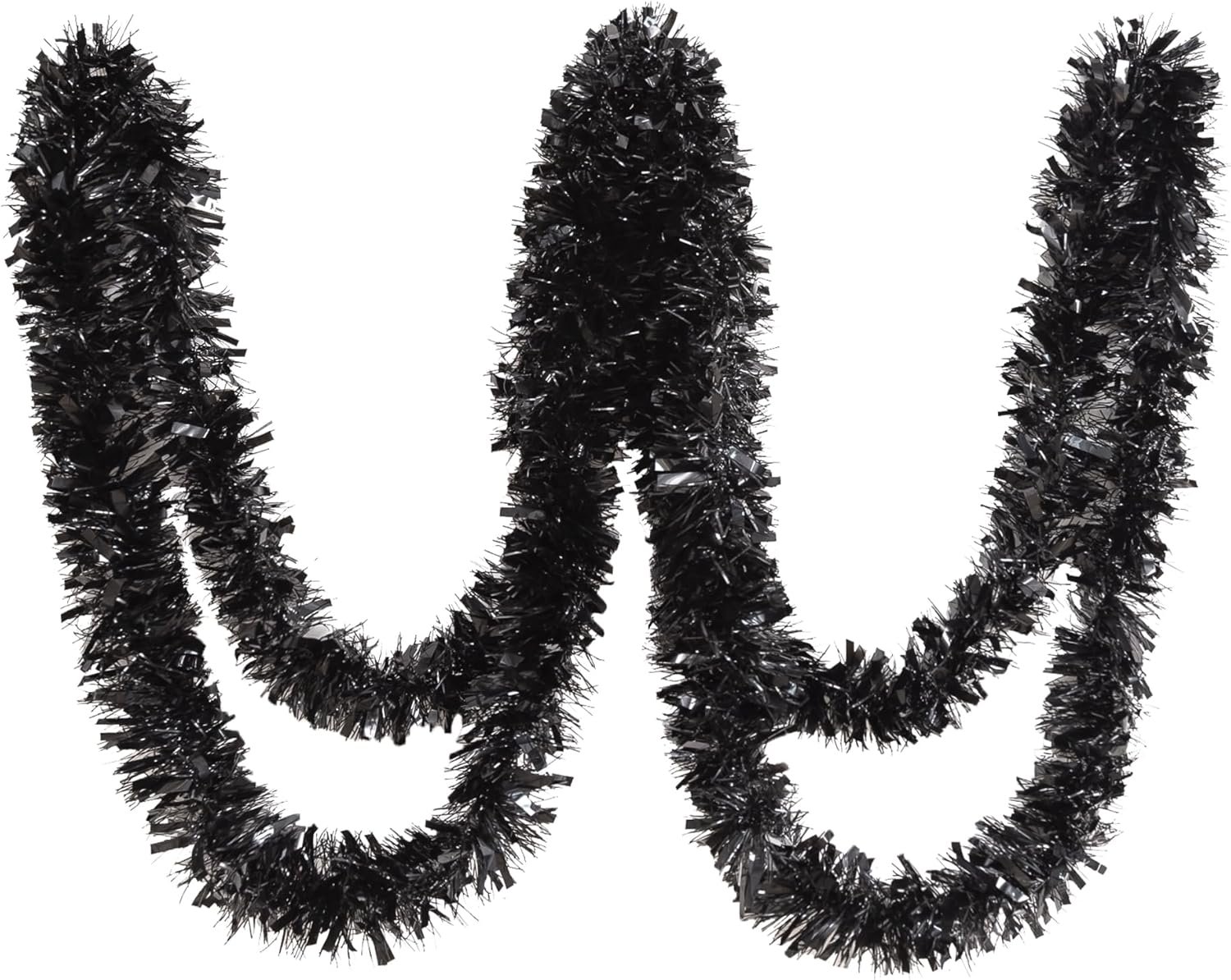 26.2 Ft Tinsel Garland Decoration for Holiday Tree Walll Home Office Event, Christmas, Birthday, Weddings, Party Decorations, Fluffy Twist for All-Season Indoor Outdoor Events - Black - Image 2