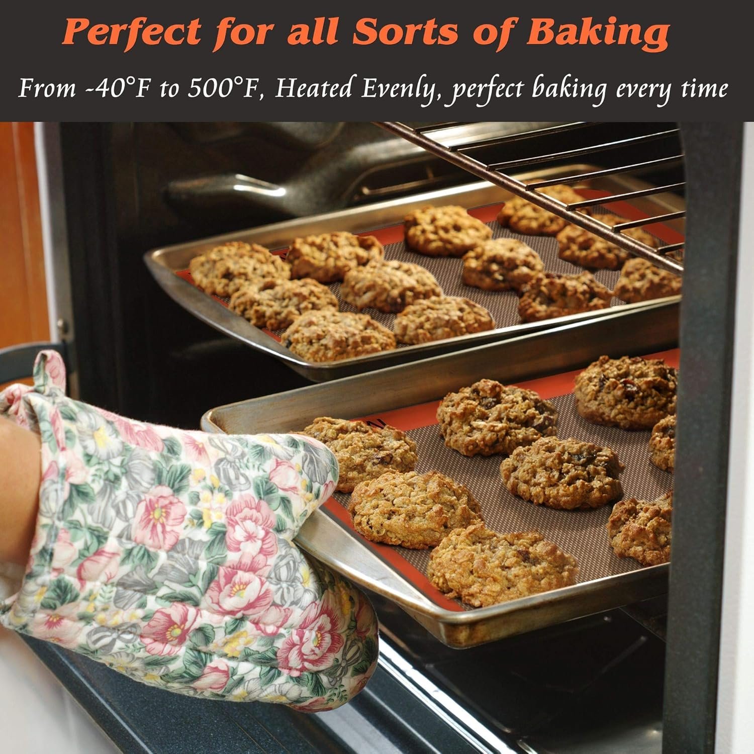 Silicone Baking Mat - Best German Silicone - Non Slip Silicone Baking Sheet, Non Stick Reusable Silicone Mats for Baking, Oven Liner, Counter Mat - Half Sheet Baking Mat, Set of 2 - Image 6