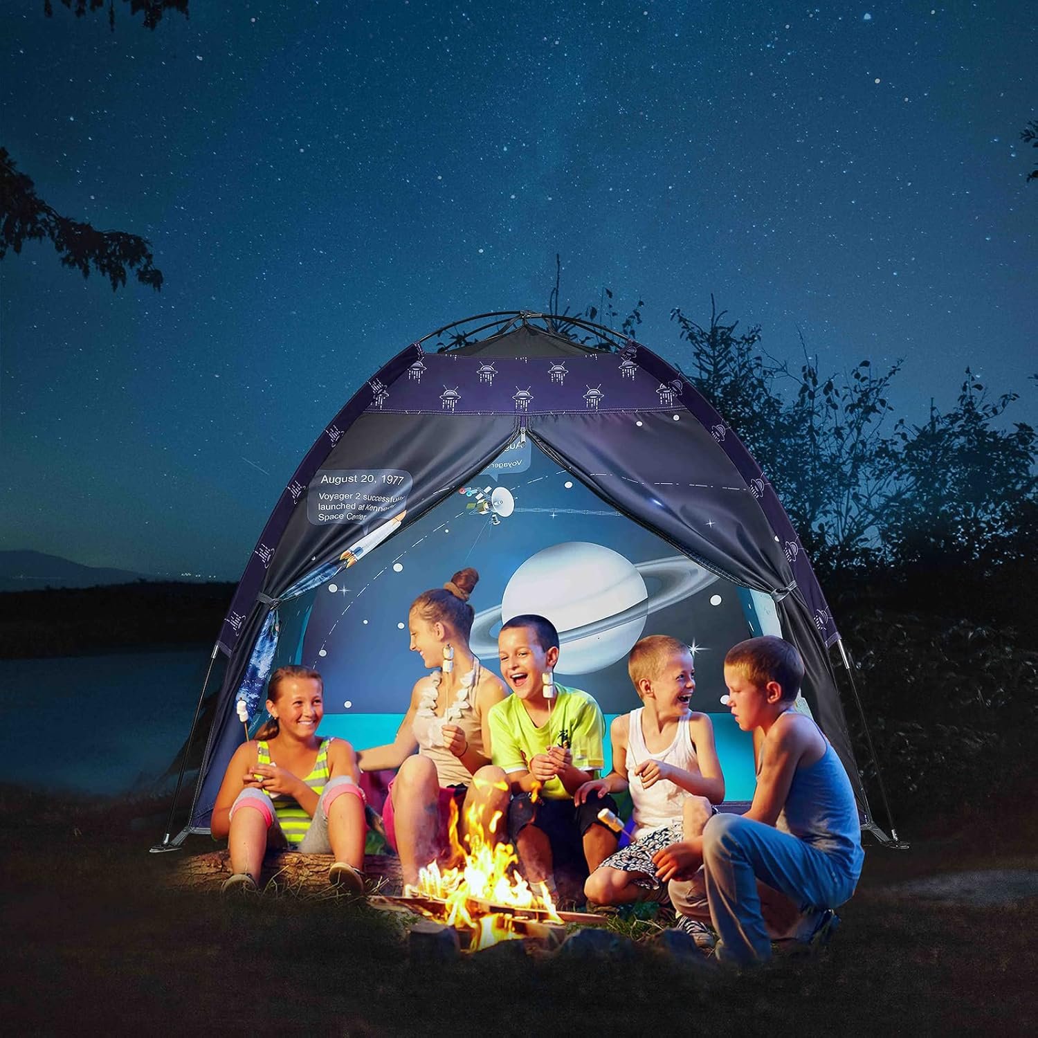 alprang Space World Play Tent Galaxy Dome Playhouse for Boys and Girls Imaginative Play-Astronaut Space for Kids Indoor and Outdoor Fun, Perfect Kid’s Gift- 47" x 47" x 43" - Image 5