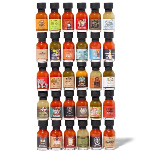 Thoughtfully Gourmet, Master Hot Sauce Collection Sampler Set, Flavors Include Garlic Herb, Apple Whiskey and More, Hot Sauce Gift Set of 30 - Image 3