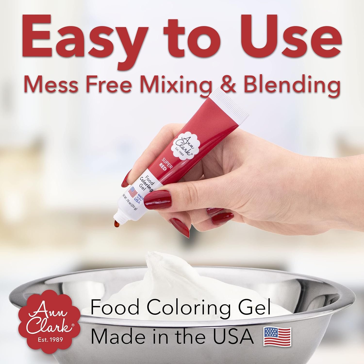 Ann Clark Professional-Grade Gel Food Coloring Made in USA .7 oz, 12 Colors - Image 8