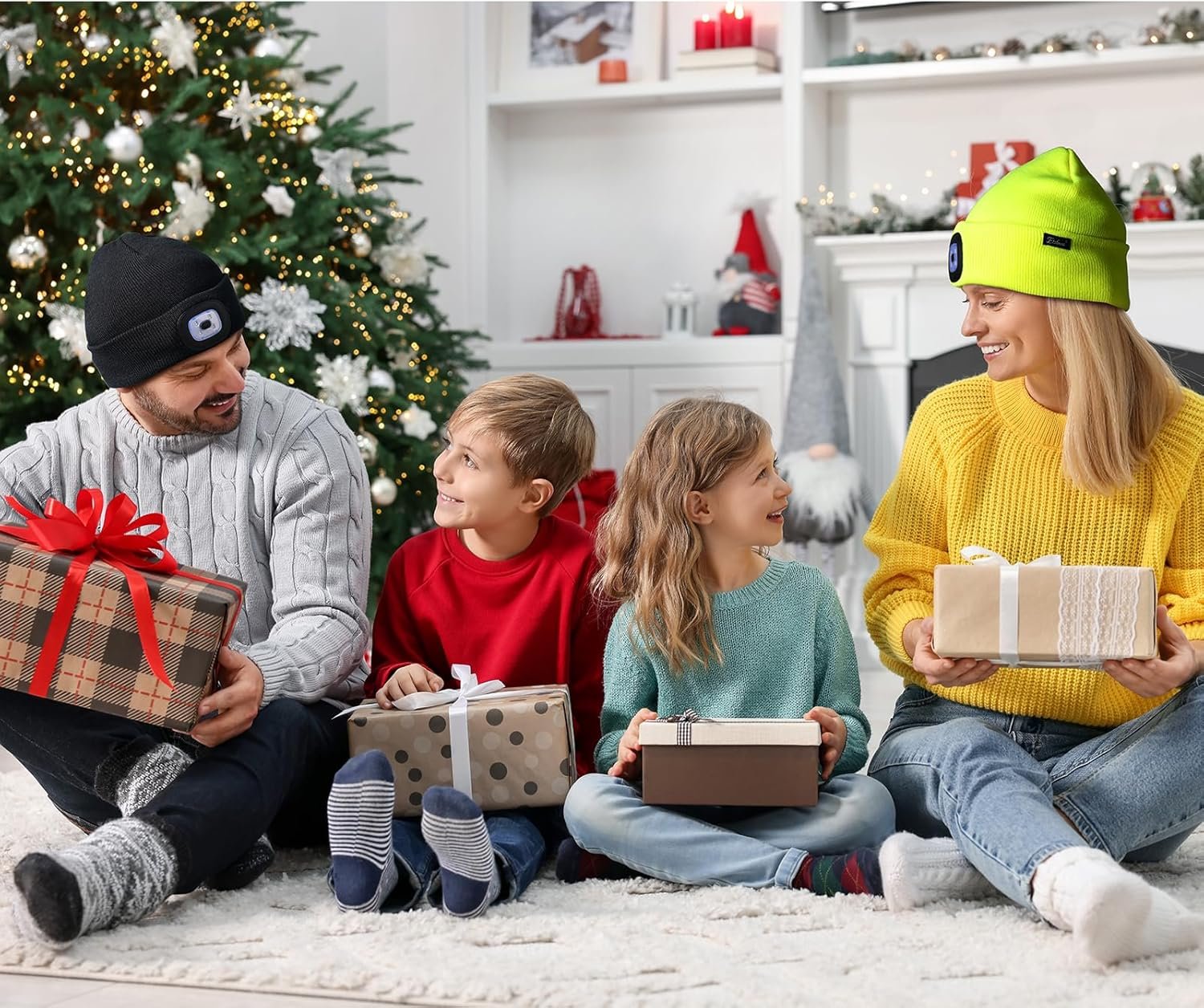 Etsfmoa Hat with Light,Rechargeable LED Colored Light Beanie,Gifts for Men Women,Warm Knitted Cap - Image 6