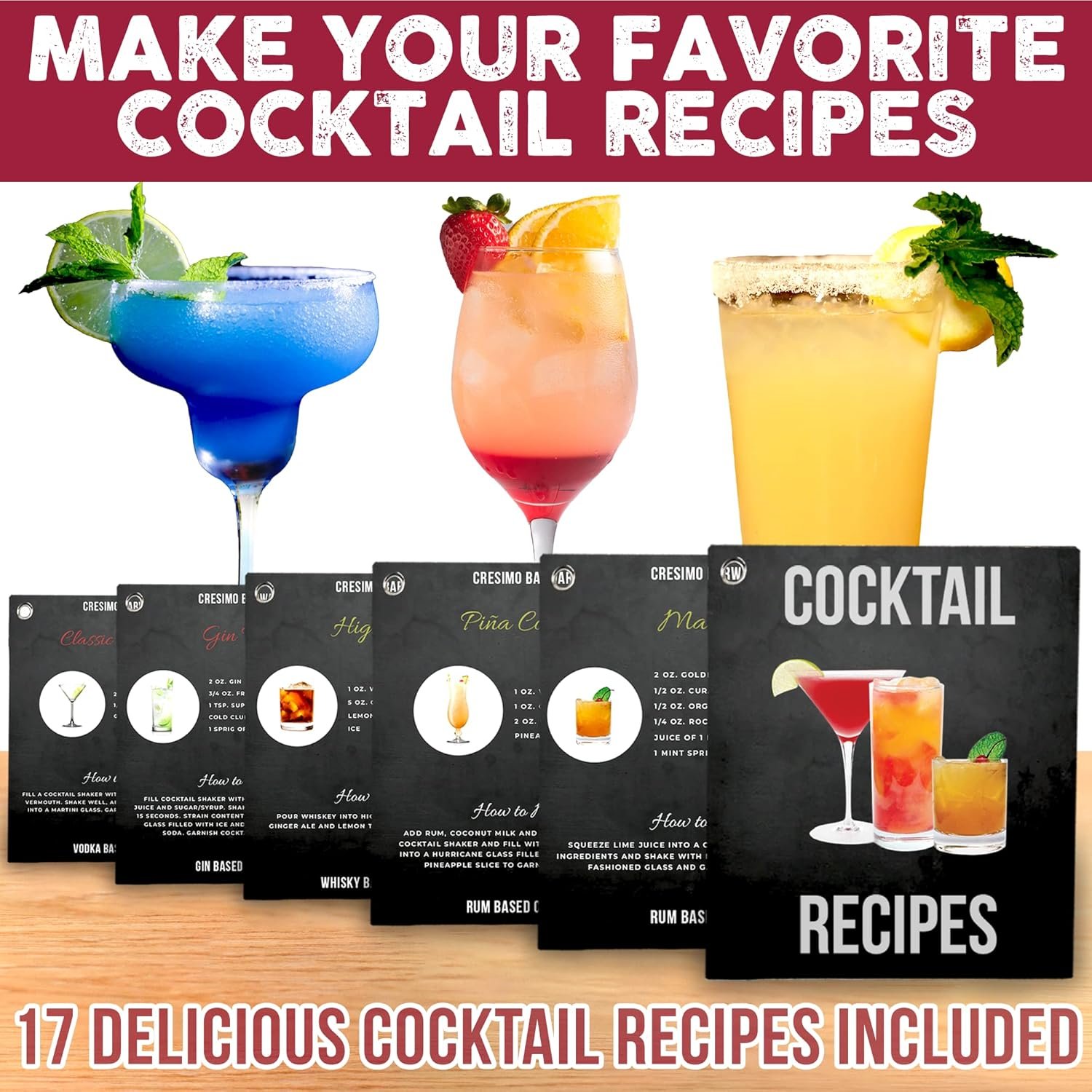 24oz Cocktail Shaker Set with Bar Accessories for Home Bar Shaker Set - Martini Shaker, Jigger, Drink Shaker Mixer Spoon - Alcohol Shaker Bartender Gift - Bartending Kit Essential for Home - Cresimo - Image 8