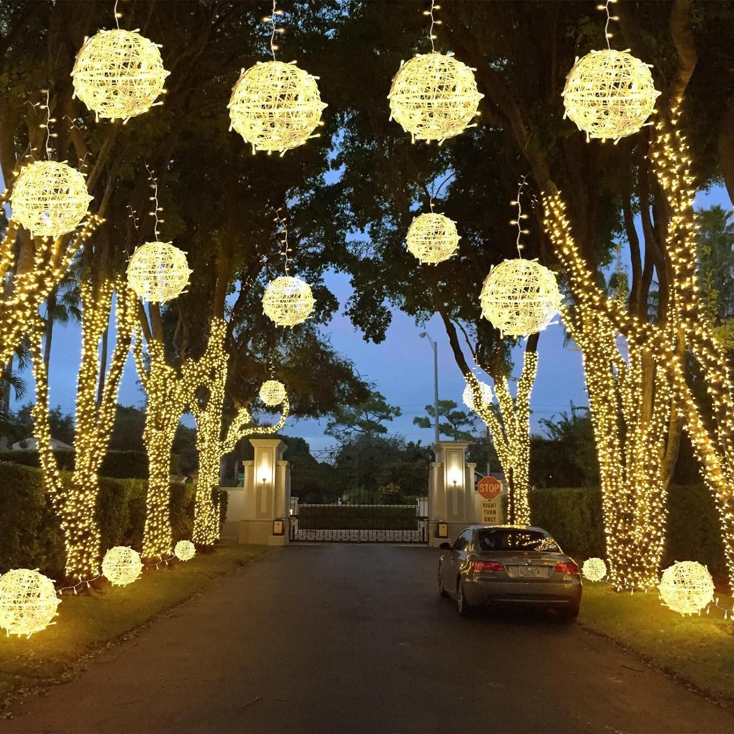 Christmas String Lights Outdoors,4 Pack 7.98" Sphere Lights,Ball Tree Garden Globe Lights for Home, Party, Christmas, Porch Patio,Wedding, Garden,Tree Decoration with Plug - Image 7
