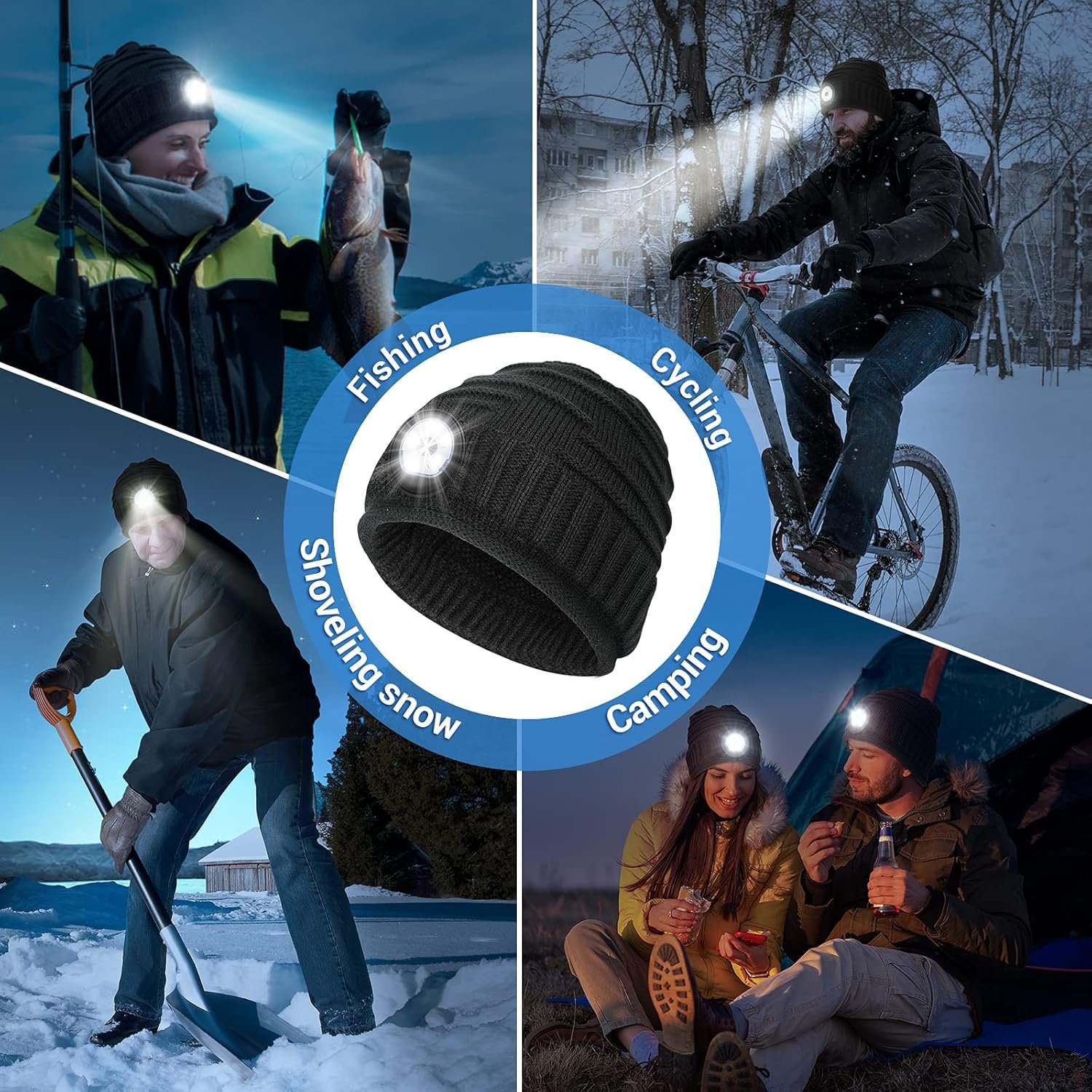 Mens Gifts Beanie Hat with Light: Stocking Stuffers Women Men Rechargeable Cap LED Flashlight Winter Hats Gift Ideas for Dad - Image 7