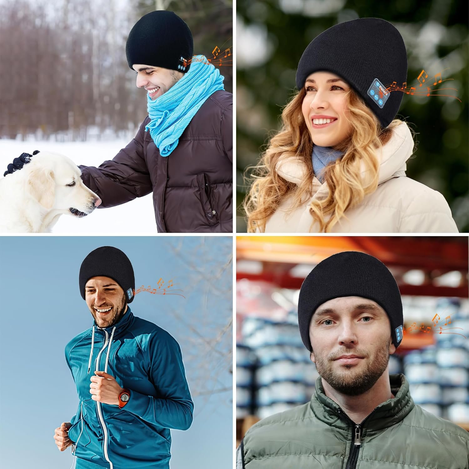 Greatfine Bluetooth Beanie, Bluetooth 5.2 HD Stereo Beanies Hats for Men/Women/Teens, Built-in Microphone, Unique Tech Gifts for Christmas Stocking Stuffers, Black - Image 7
