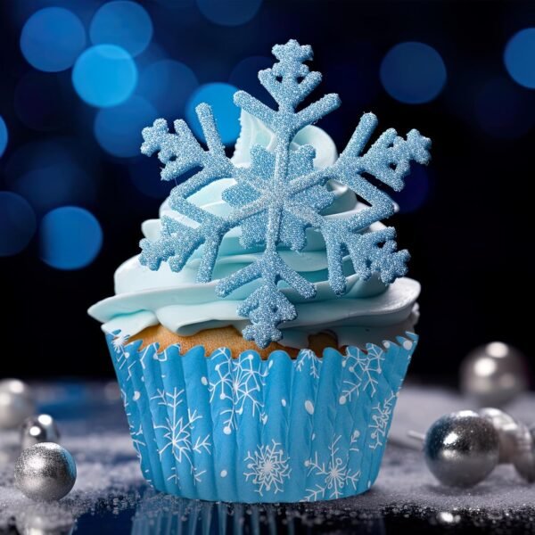Whaline 600Pcs Christmas Winter Cupcake Liners Snowmen Snowflake Blue White Cupcake Wrappers Baking Cups Holders Xmas Holiday Muffin Liners for Party Supplies Decor - Image 8