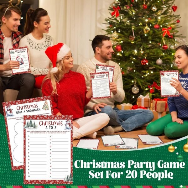 102 Pcs Christmas Trivia Games for Large Group Christmas Question and Answer Word Scramble Cards Set Festival Guessing Activity for Game Xmas Holiday Party Indoor Activity Family Friends - Image 7