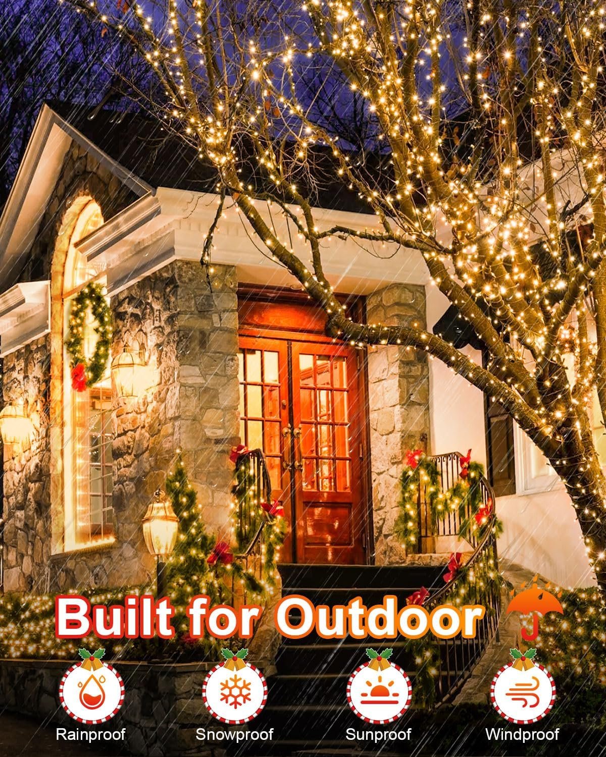 355FT 900 LED Christmas Lights, Extra Long Outdoor String Lights Waterproof, Timer & Memory, 8 Modes Dimmable Plug in Fairy Lights for Outside Tree Wedding Patry Holiday Decorations, Warm White - Image 7