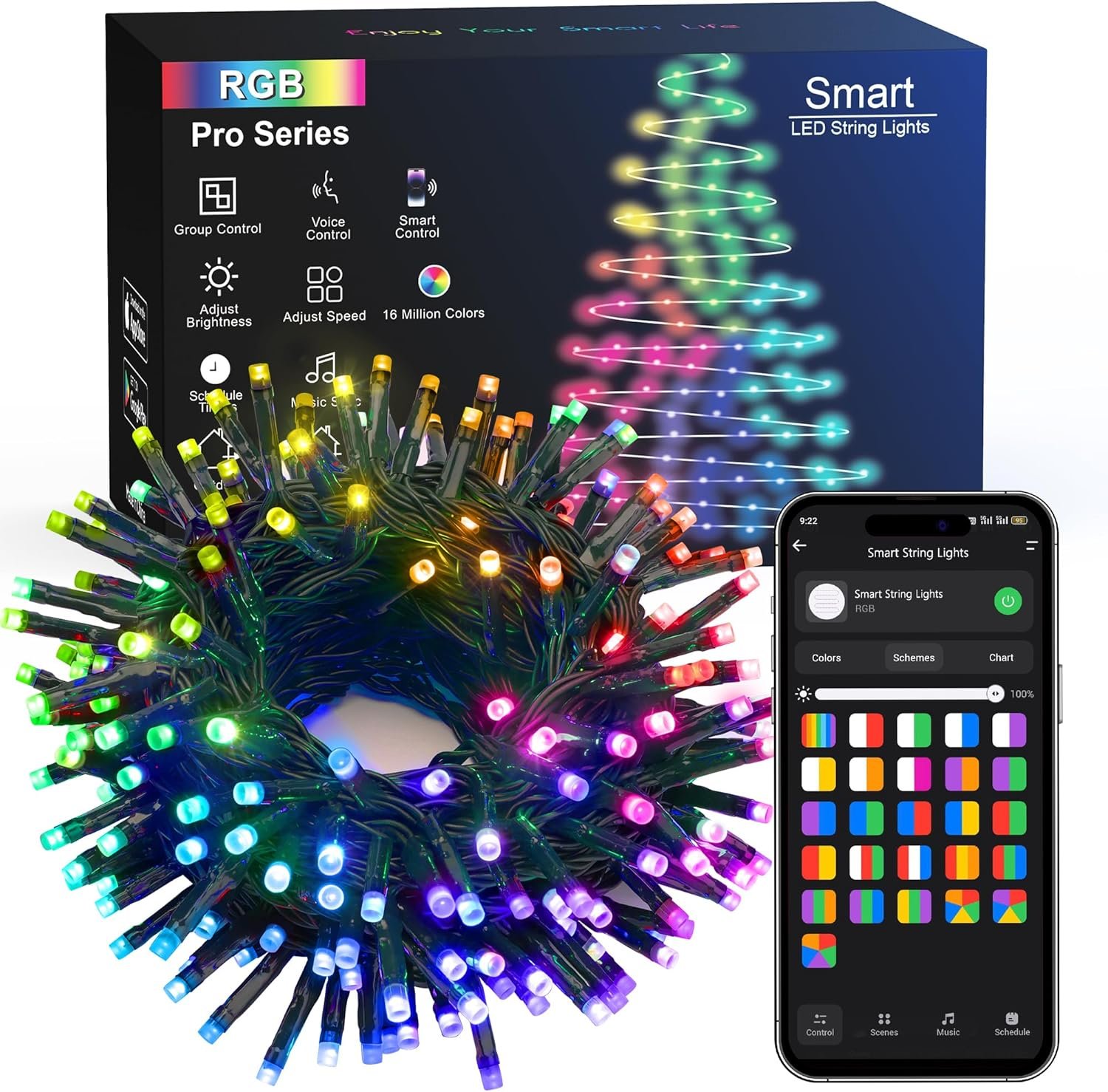 Brizled Pro Smart Christmas Lights, 66ft 200 LED WiFi Christmas Tree Lights, App Controlled RGB Color Changing Xmas Lights String Works with Alexa & Google Home for Holiday Xmas Party Indoor Outdoor - Image 2