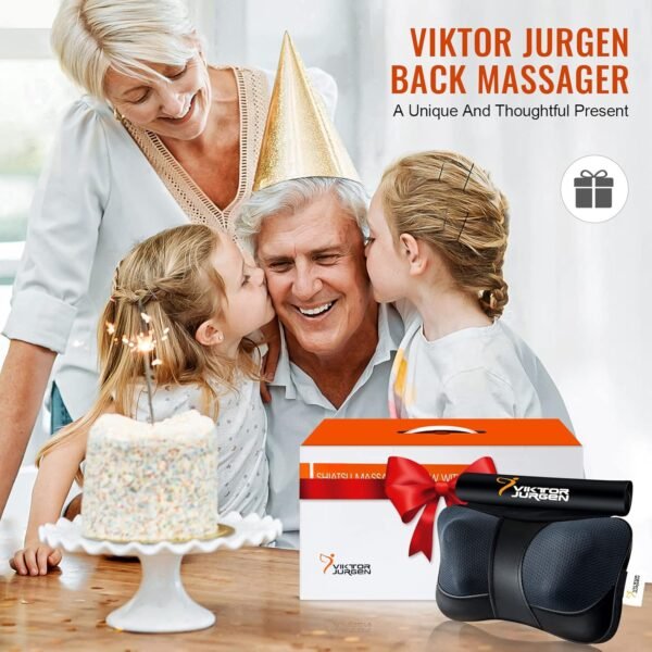 VIKTOR JURGEN Christmas Back Massager Gifts, Shiatsu Kneading Massager for Neck and Shoulder, Massage Pillow with Heat Relaxation Gifts for Women/Men/Dad/Mom//Mothers Day/Fathers Day/Valentine's Day - Image 9