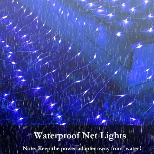 Joomer 12ft x 5ft 360 LED Christmas Net Lights, 8 Modes Bush Mesh Lights Connectable, Timer, Waterproof for Christmas Trees, Bushes, Garden, Outdoor Decorations (Clear Wire, Blue) - Image 4