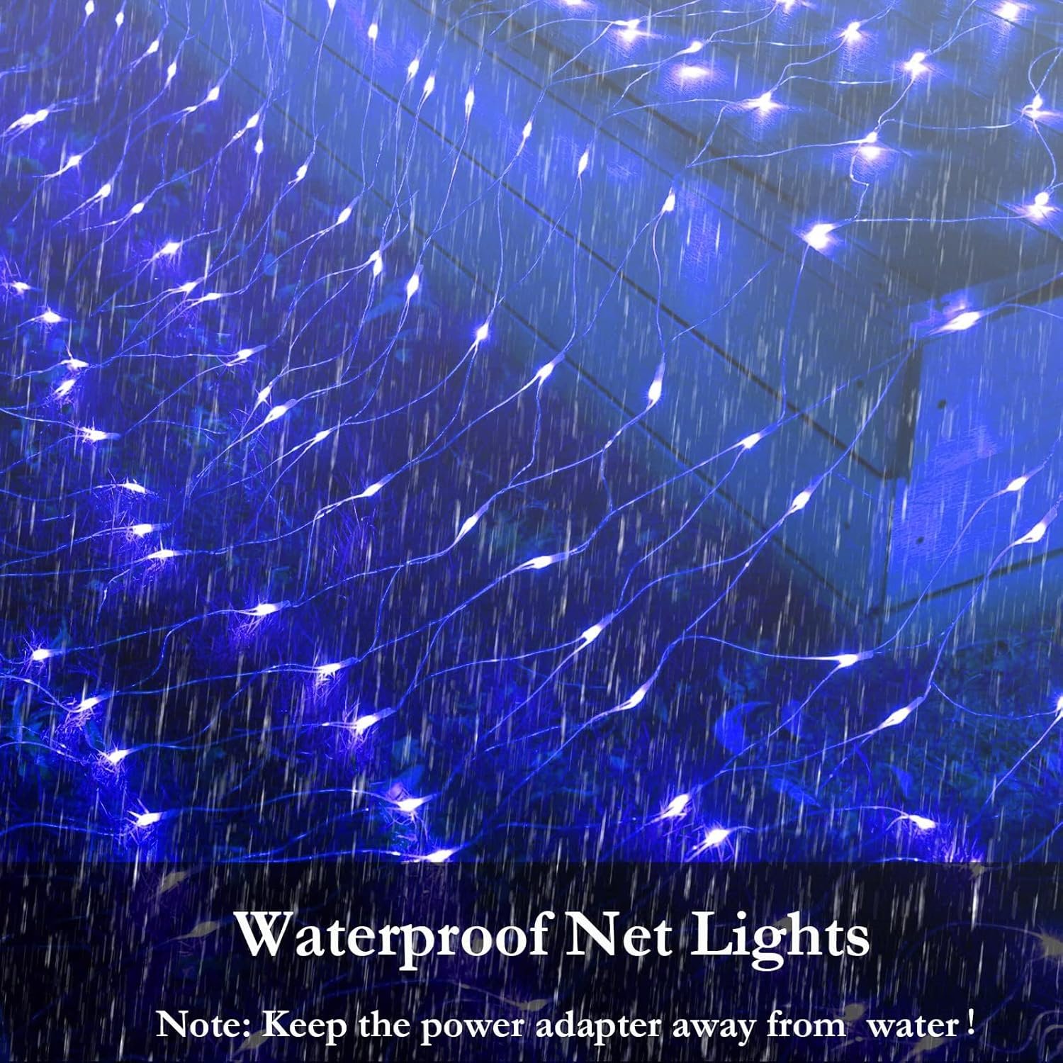 Joomer 12ft x 5ft 360 LED Christmas Net Lights, 8 Modes Bush Mesh Lights Connectable, Timer, Waterproof for Christmas Trees, Bushes, Garden, Outdoor Decorations (Clear Wire, Blue) - Image 4