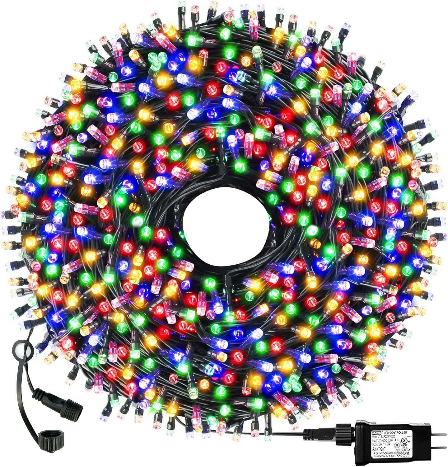 Christmas String Lights End-to-End Plug 8 Modes 108FT 300 LED IP55 Outdoor Waterproof UL Certificated Indoor Fairy Lights Garden Wedding Christma Trees Parties Decoration Multicolor - Image 2