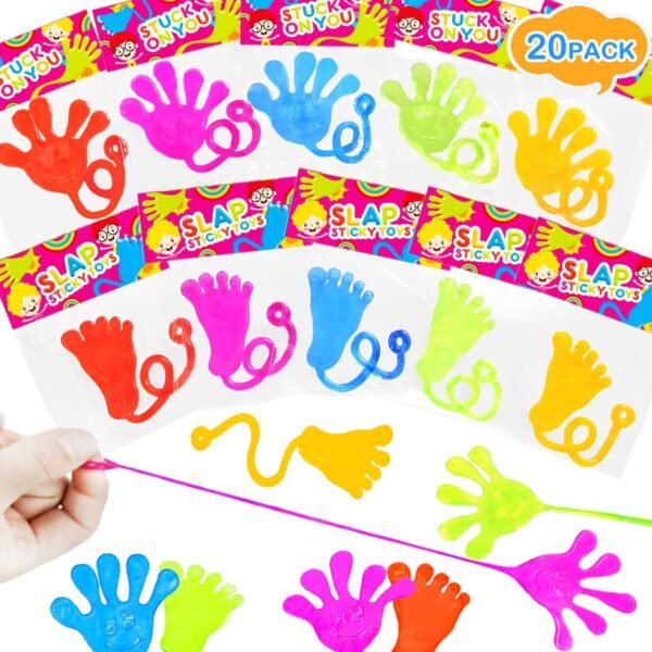 Sticky Hands & Feet Party Favors Supplies for Kids (20 PCS), Christmas Birthday Pinata Goodie Bag Stocking Stuffers Fillers for Toddlers, Classroom Students Treats Prizes Toys Gifts for Boys Girls - Image 2