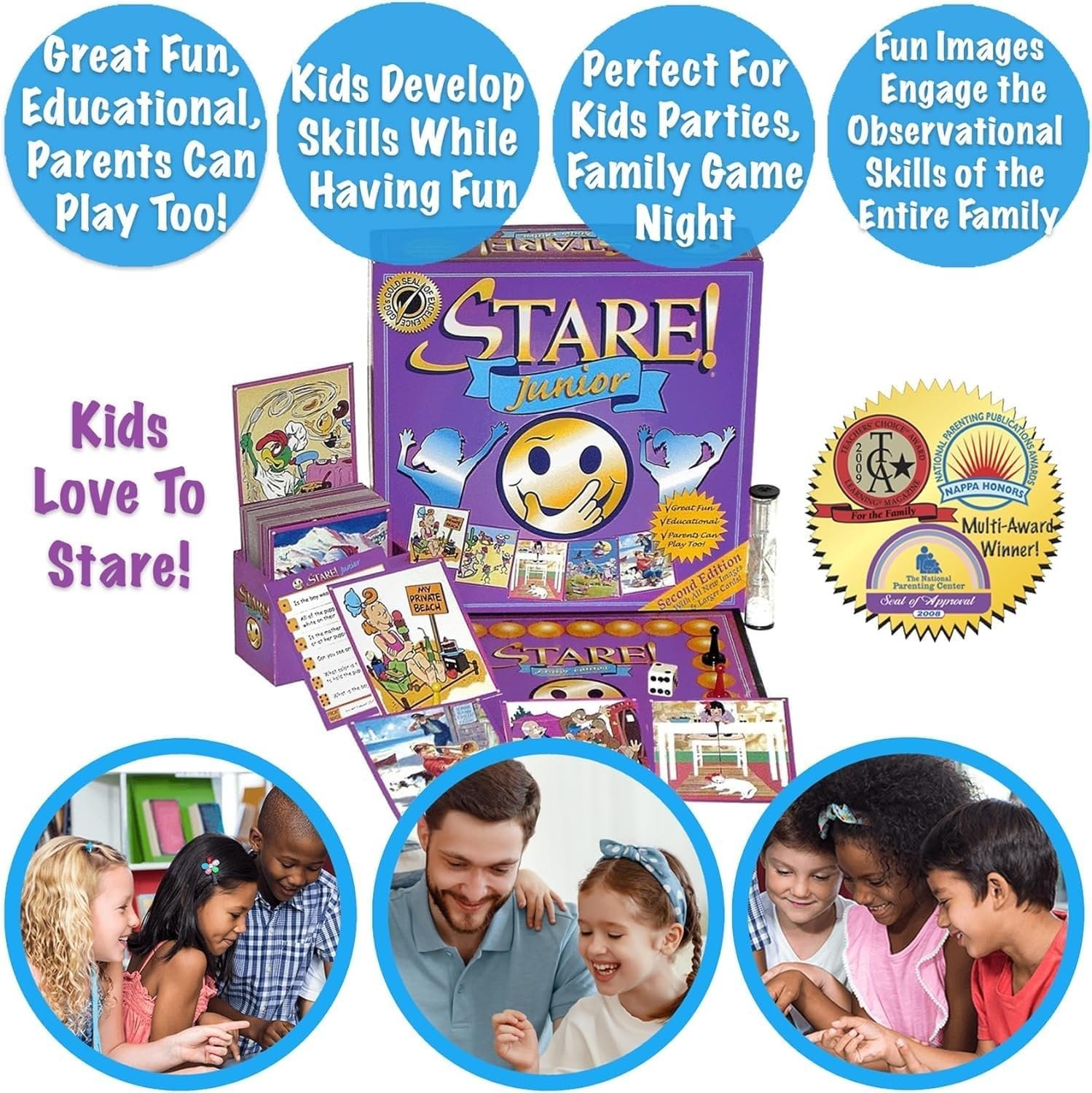 Stare Junior - Award-Winning Board Game Where Fun Image Cards Challenge Kids' Observational Powers - Family Game for Ages 6 & Up - Image 4